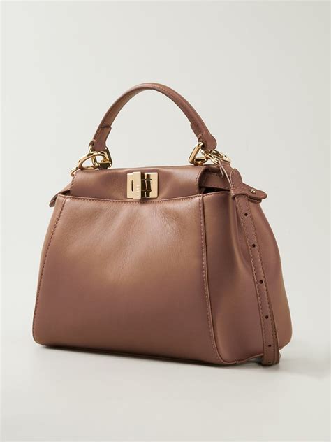 fendi goatskin regular peekaboo brown|fendi peekaboo small.